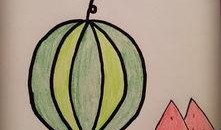 宝宝吃瓜简笔画,童真瞬间捕捉