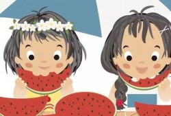 可爱卡通人物吃瓜头像